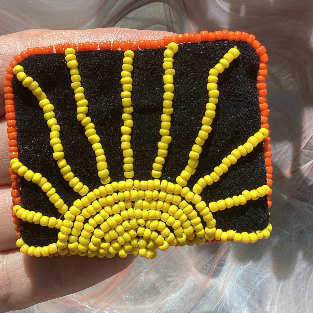 Sunrise Hand Beaded Pin Brooch